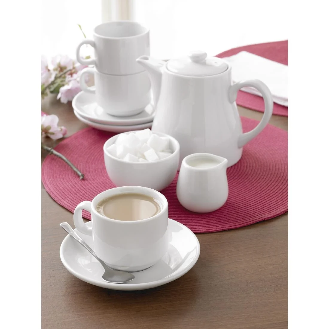 Olympia Whiteware Cappuccino Saucers 160mm