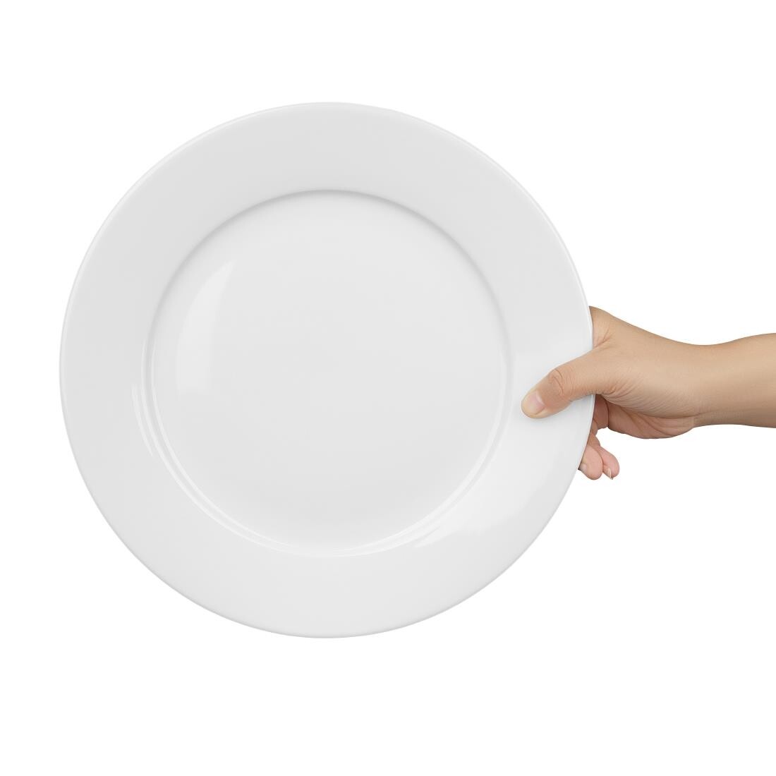 Olympia Whiteware Wide Rimmed Plates 280mm