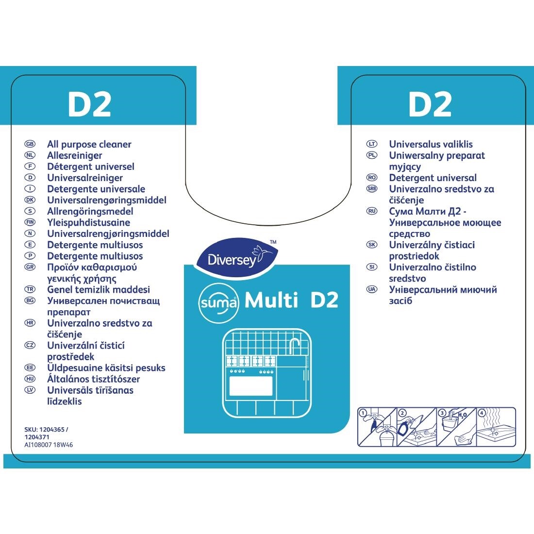 Divermite D2 Multipurpose Refill Bottles 750ml (Pack of 2)