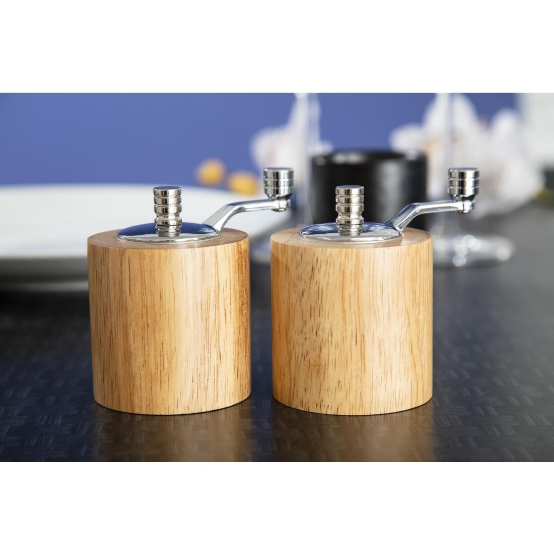 Light Wood Salt and Pepper Mill Grinder Set