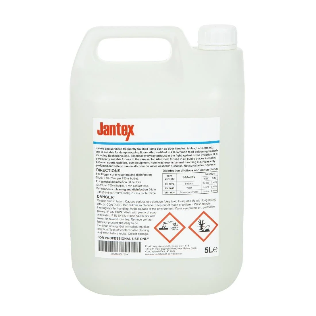Jantex Virucidal Surface Sanitiser Concentrate Frangranced 5Ltr - Image 3