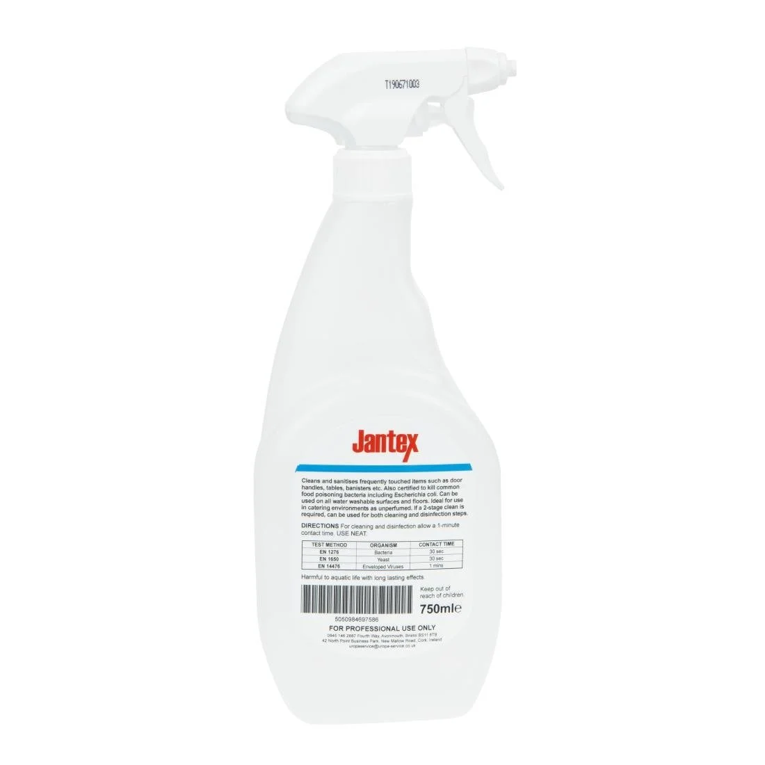 Jantex Virucidal Surface Sanitiser Ready To Use 750ml - Image 3