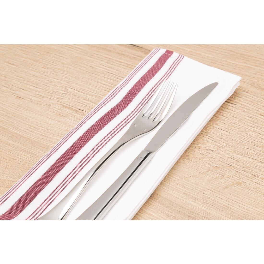 Bistro Table Napkins Burgundy Stripe
