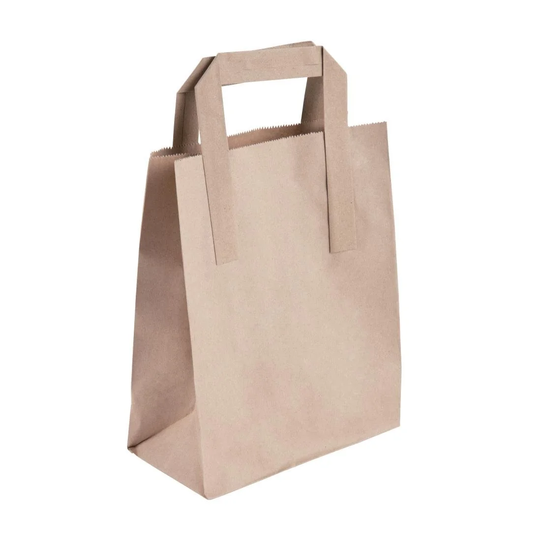 Fiesta Recyclable Flat Handle Paper Bags Brown (250 Pack) - Image 4