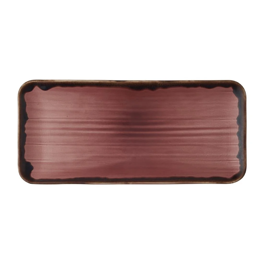 Dudson Harvest Plum Organic Coupe Rect Platter 13 3/4X6 1/4 inch (6 Pack) - Image 1