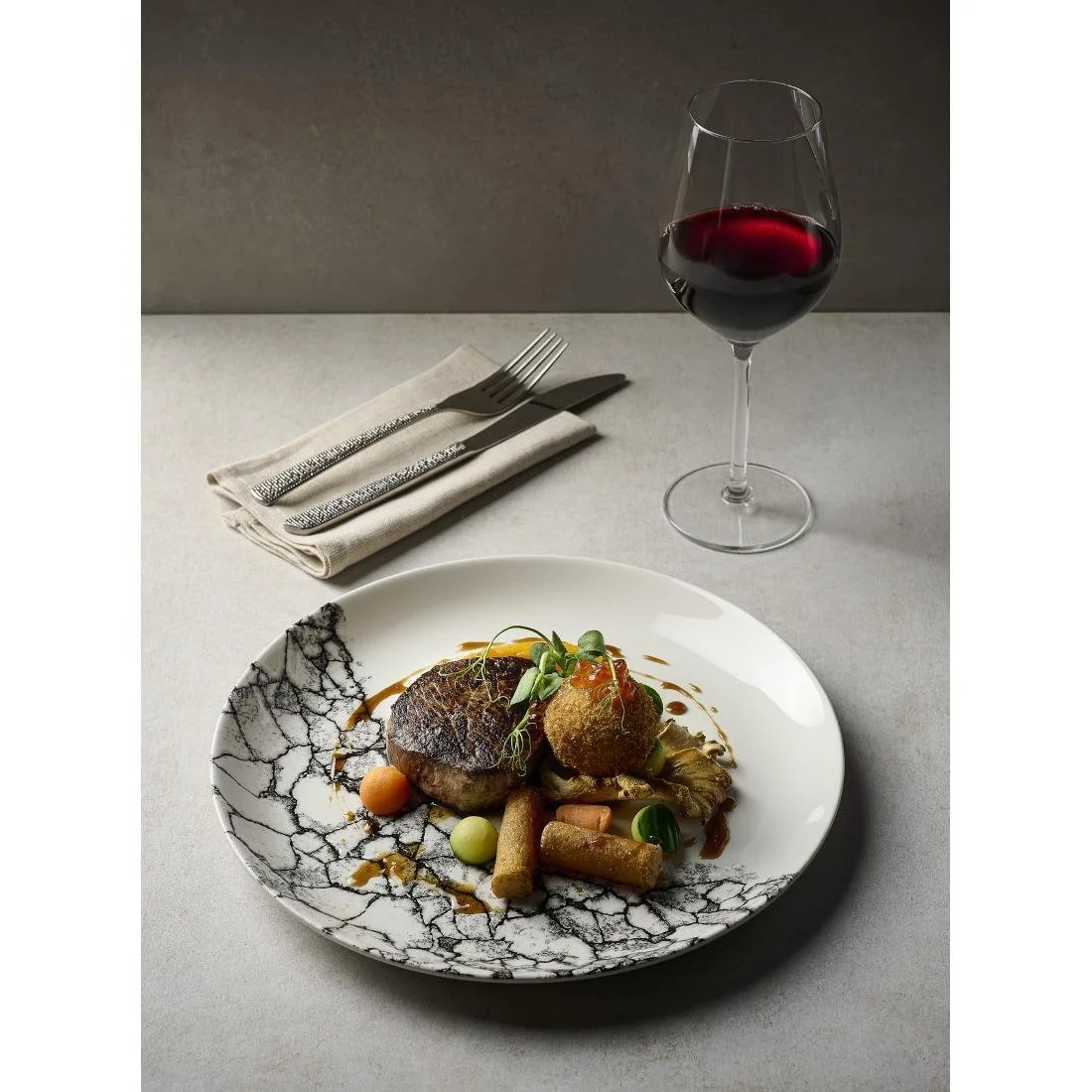 Churchill Kintsugi Accents Quartz Black Evolve Coupe Plates 288mm (12 Pack) - Image 8