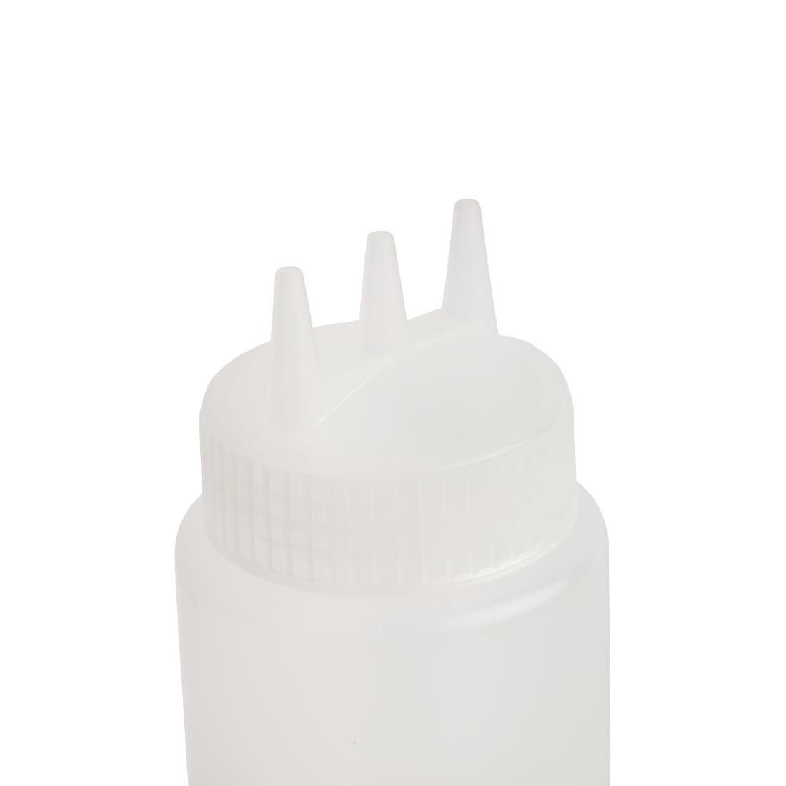 Vogue Clear 3 Nozzle Squeeze Bottle 24oz