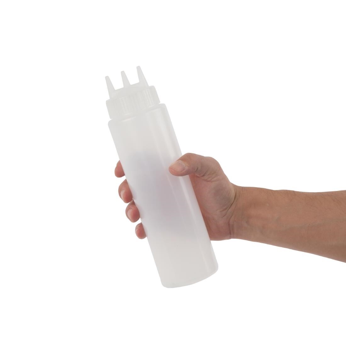 Vogue Clear 3 Nozzle Squeeze Bottle 24oz