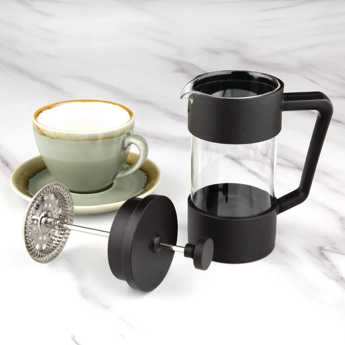 Olympia Contemporary Cafetiere Black 3 Cup - Image 2
