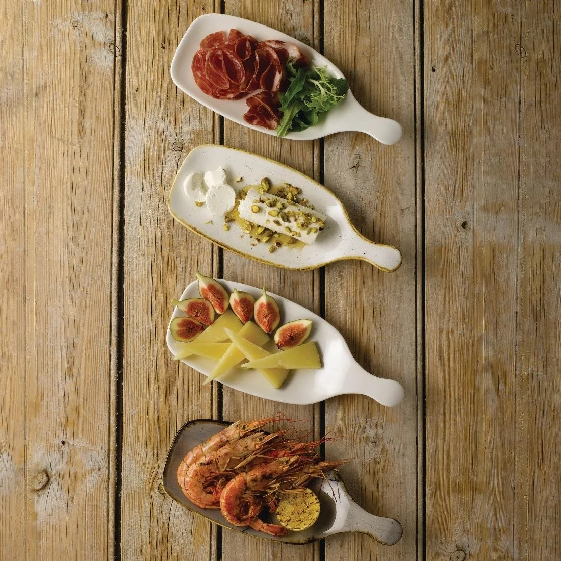 Churchill Stonecast Handled Paddles Barley White 284mm (6 Pack) - Image 3