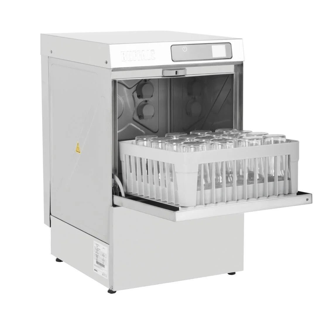 Buffalo Digital Undercounter Glass Washer with Drain Pump 400mm Basket 2.9kW - Image 11