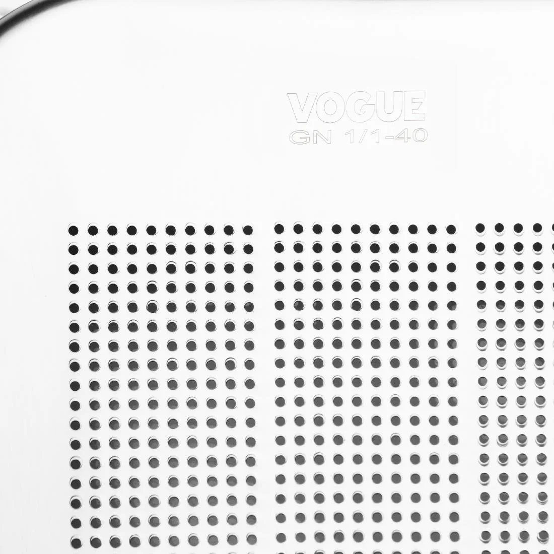 Vogue Stainless Steel Heavy Duty Perforated 1/1 Gastronorm Tray 40mm - Image 3