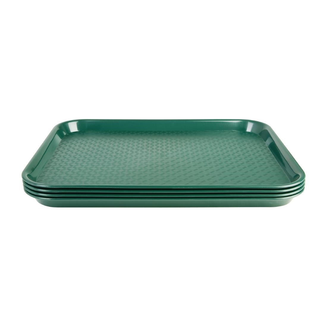 Kristallon Plastic Fast Food Tray Green Small