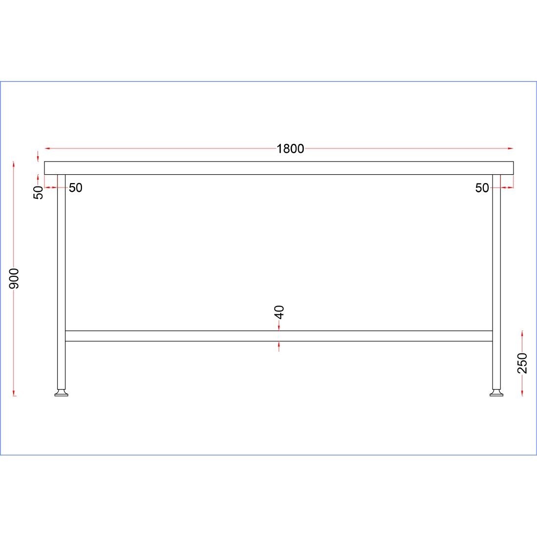 Holmes Stainless Steel Centre Table 1800mm