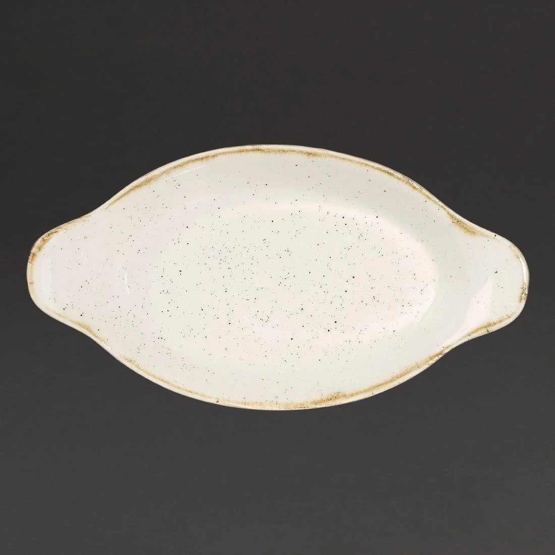 Churchill Stonecast Oval Eared Dishes Barley White 232mm (6 Pack) - Image 1