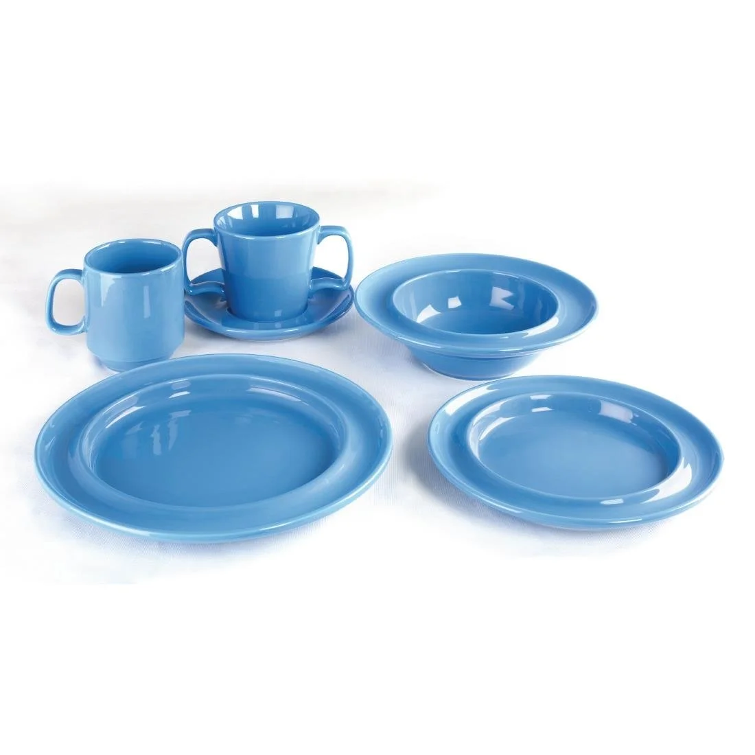 Olympia Heritage Raised Rim Bowls Blue 205mm (4 Pack) - Image 2