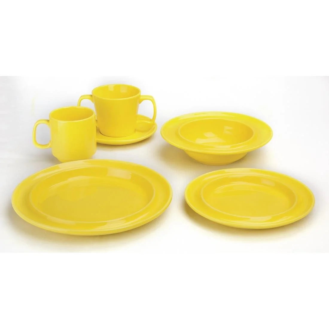 Olympia Heritage Raised Rim Plates Yellow 253mm (4 Pack) - Image 3