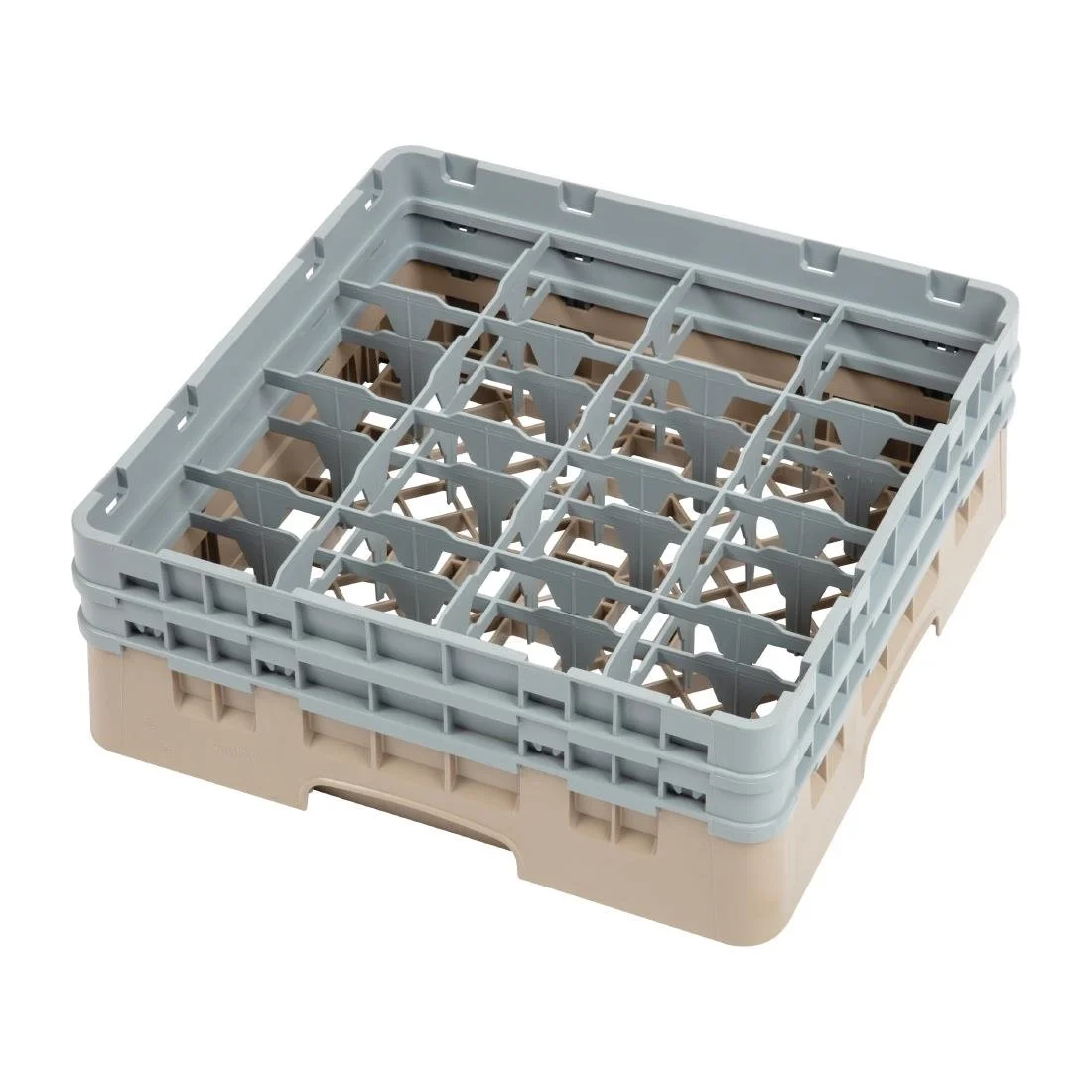Cambro Camrack Beige 16 Compartments Max Glass Height 133mm - Image 1