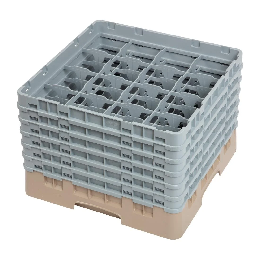 Cambro Camrack Beige 16 Compartments Max Glass Height 298mm - Image 1