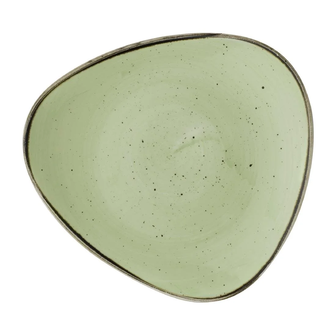 Churchill Stonecast Sage Green Triangle Plates 265mm (12 Pack) - Image 1