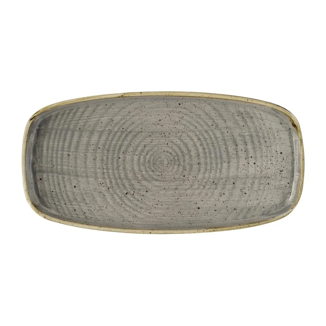Churchill Stonecast Peppercorn Grey Chefs' Walled Oblong Plates 300mm (12 Pack) - Image 1