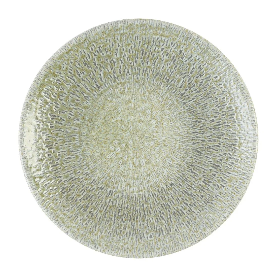 Dudson Harvest Grain Speckled Green Organic Coupe Plates 164mm (12 Pack) - Image 1
