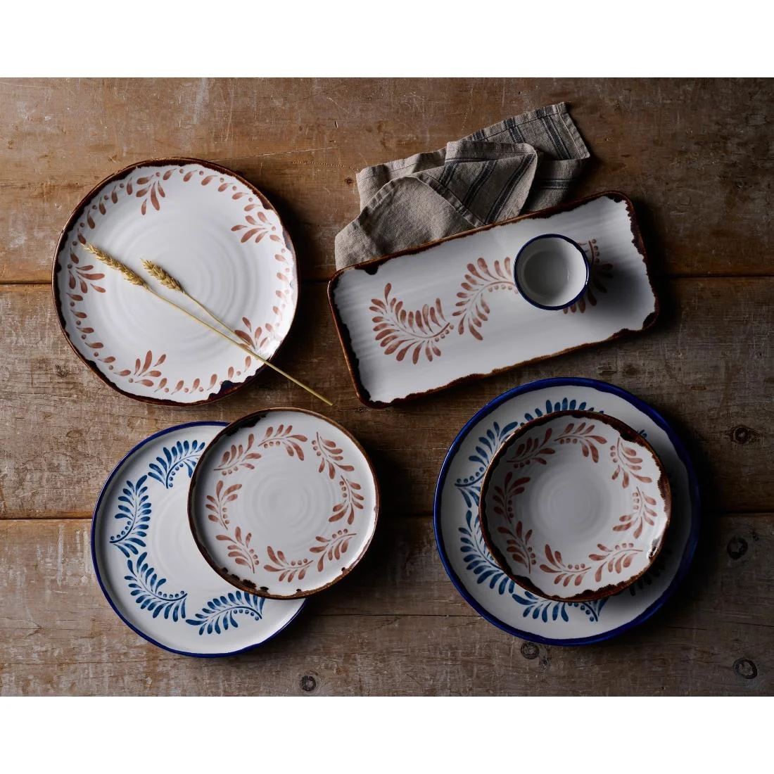 Dudson Harvest Mediterranean Terracotta Rectangular Plate 346 x 156mm (6 Pack) - Image 2