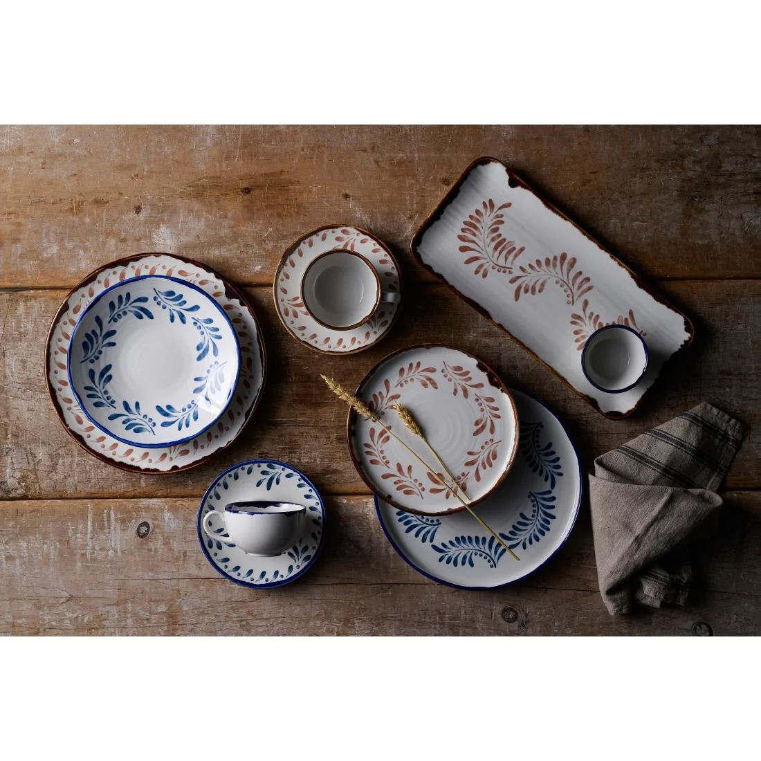 Dudson Harvest Mediterranean Round Walled Plates Blue 260mm (6 Pack) - Image 3