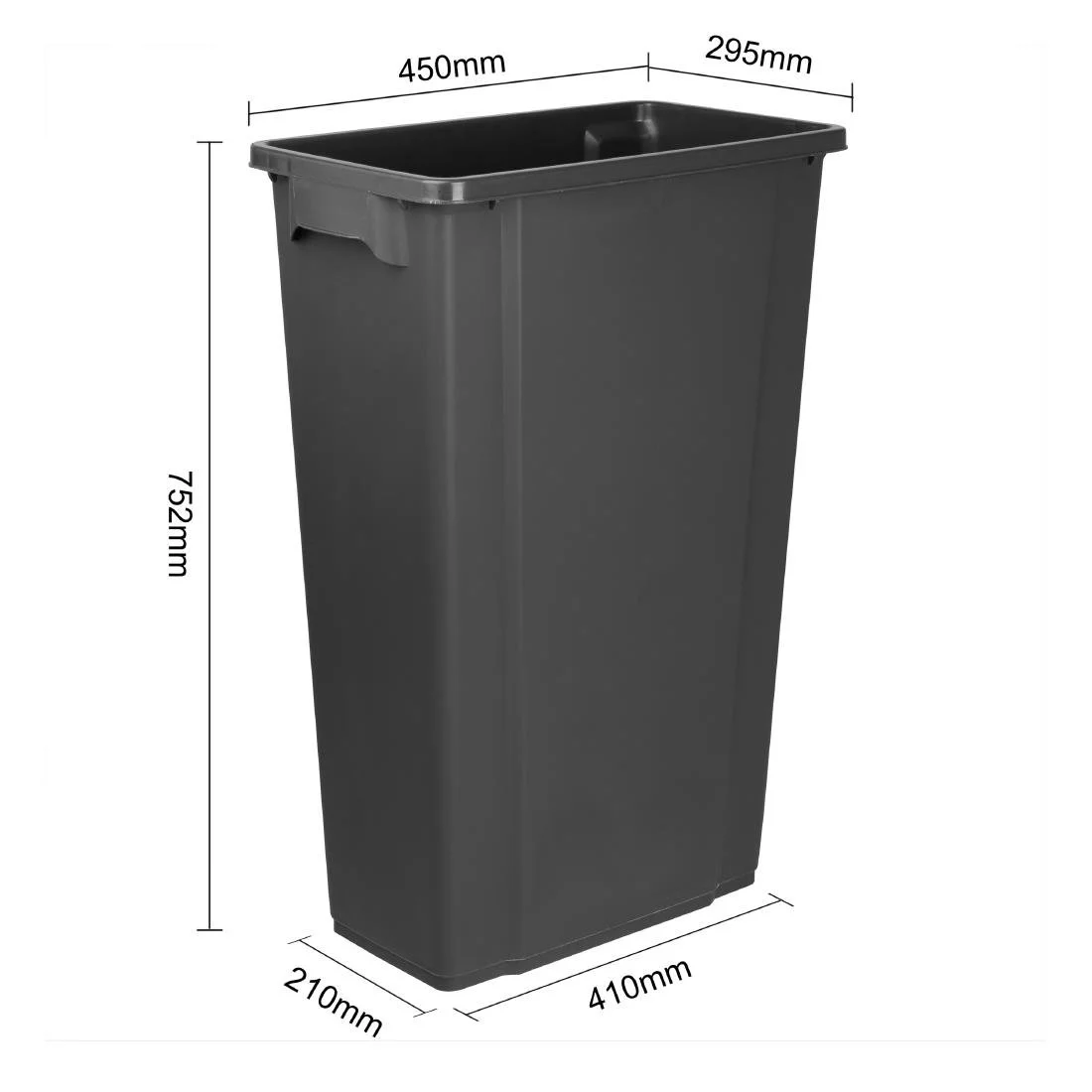 Jantex Slim Bin Black 80Ltr - Image 2