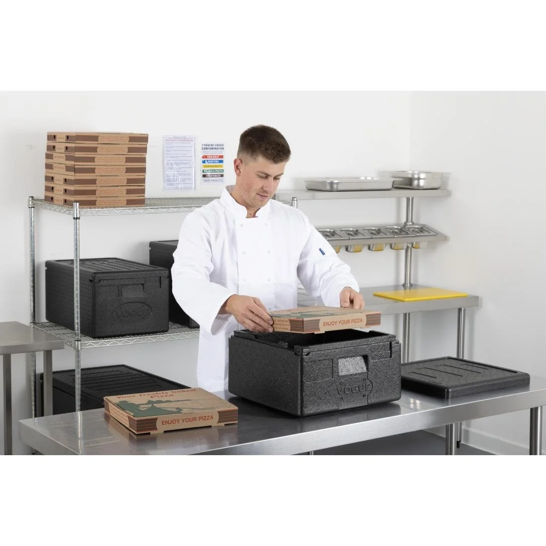 Vogue Insulated EPP Pizza Storage & Food Transport Box 22Ltr 4 Pizza Capacity - Image 7