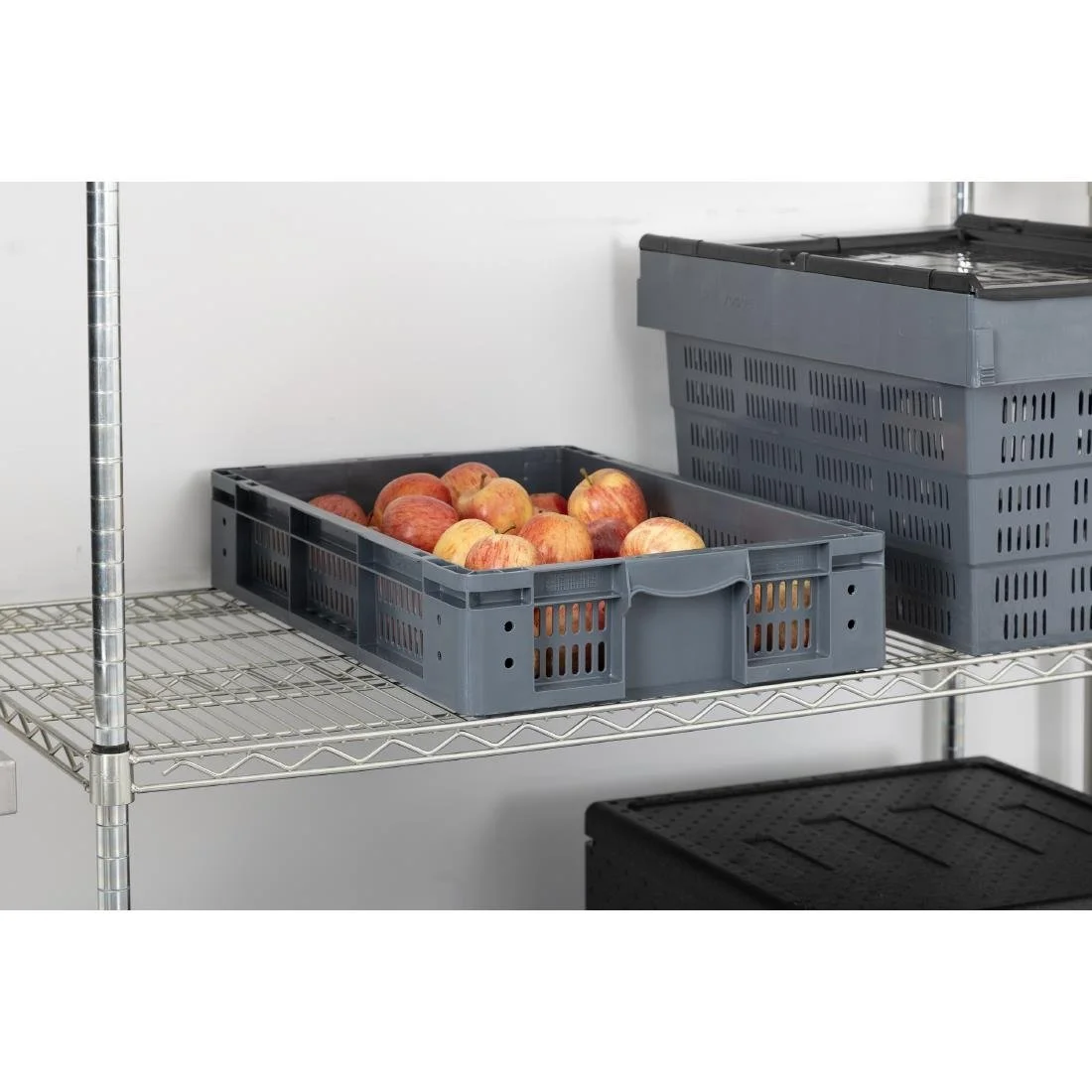 Vogue Perforated Plastic Storage Crate 600x400x120mm - Image 11
