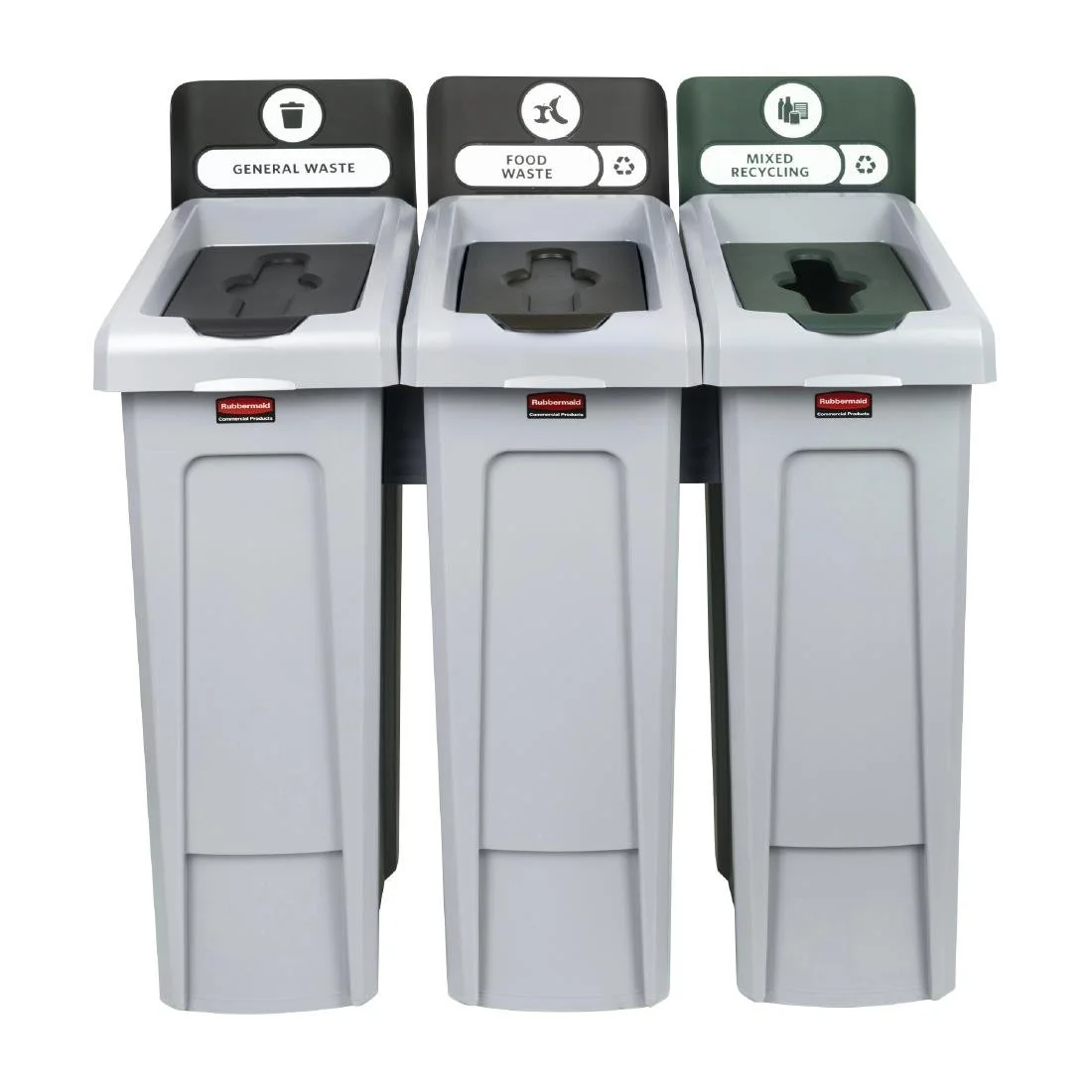Rubbermaid Slim Jim Three Stream Recycling Station 3x 87Ltr - Image 1