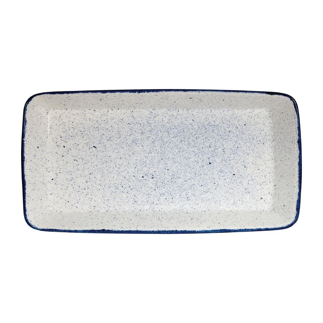 Churchill Stonecast Hints Rectangular Baking Dishes Indigo Blue 325 x 530mm (2 Pack) - Image 1