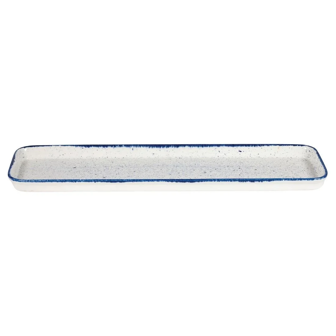 Churchill Stonecast Hints Rectangular Flat Trays Indigo Blue 150x 530mm (4 Pack) - Image 2