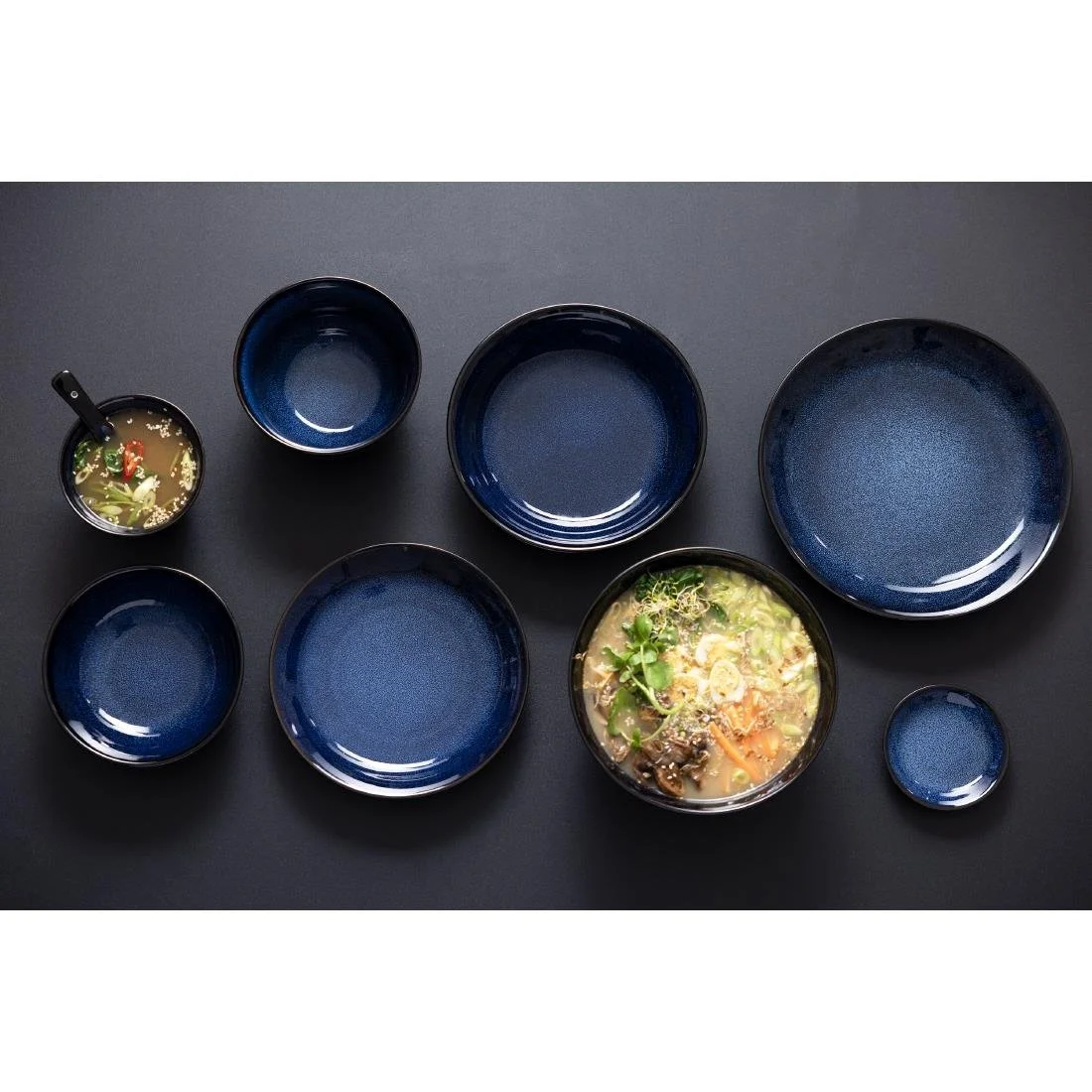 Olympia Luna Midnight Blue Footed Bowls 150mm (6 Pack) - Image 3