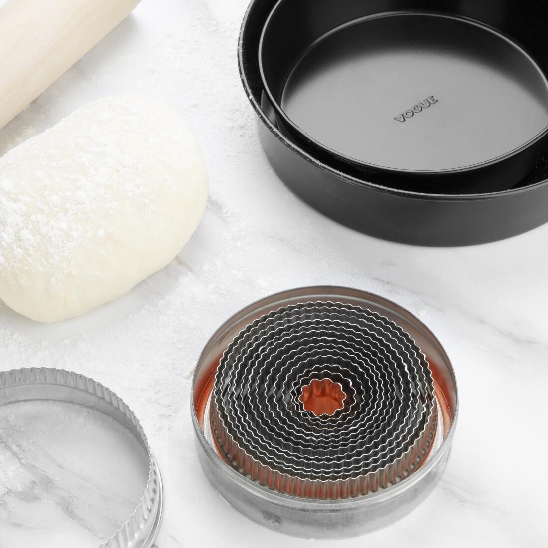Vogue Round Fluted Pastry Cutter Set