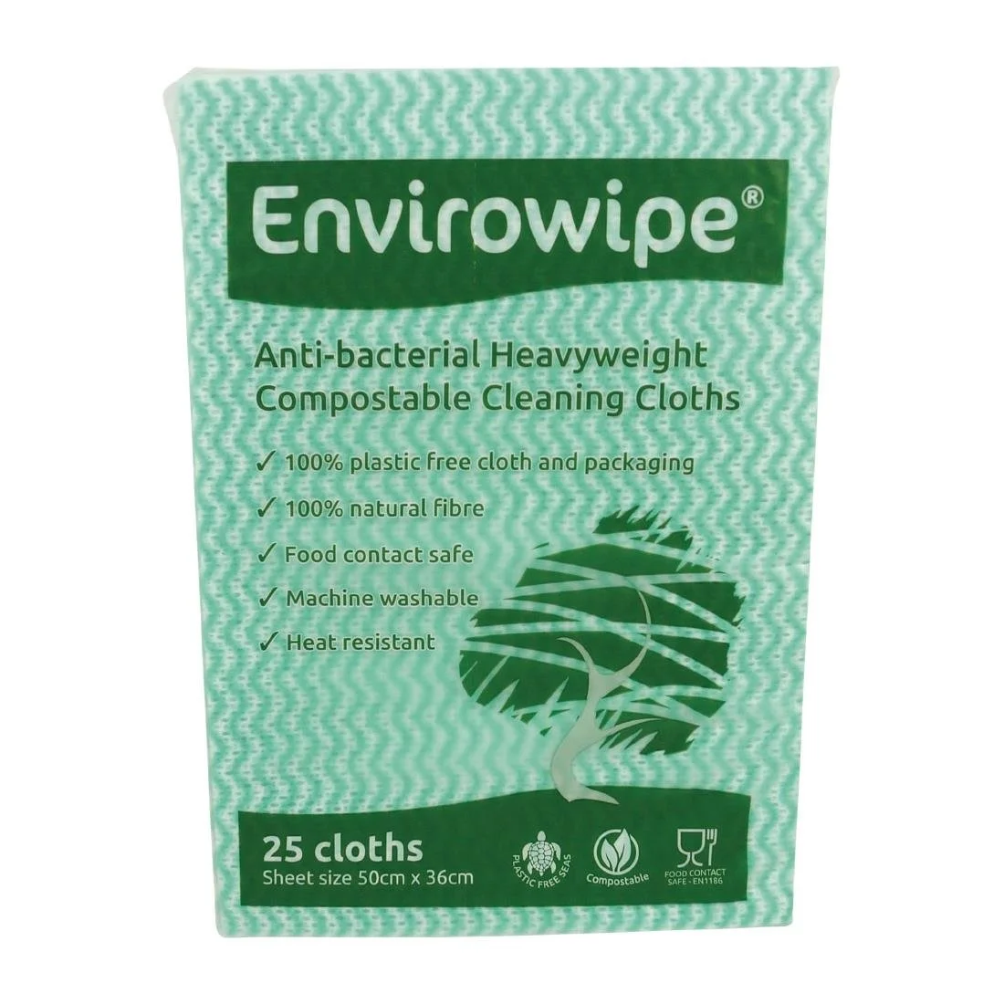 EcoTech Envirowipe Antibacterial Compostable Cleaning Cloths Green (25 Pack) - Image 3