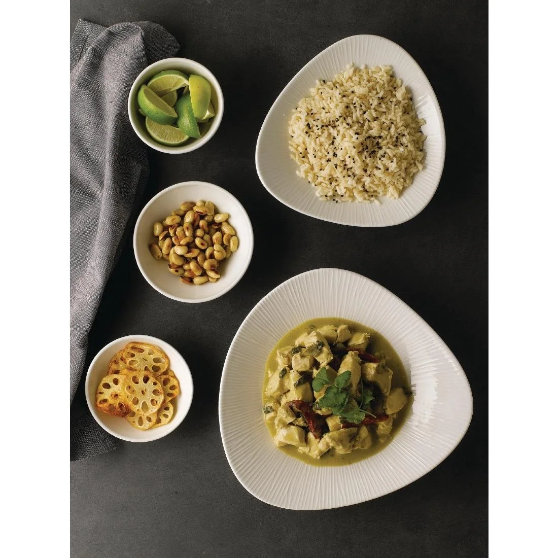 Churchill Bamboo Triangle Shallow Bowls 210mm (12 Pack) - Image 2