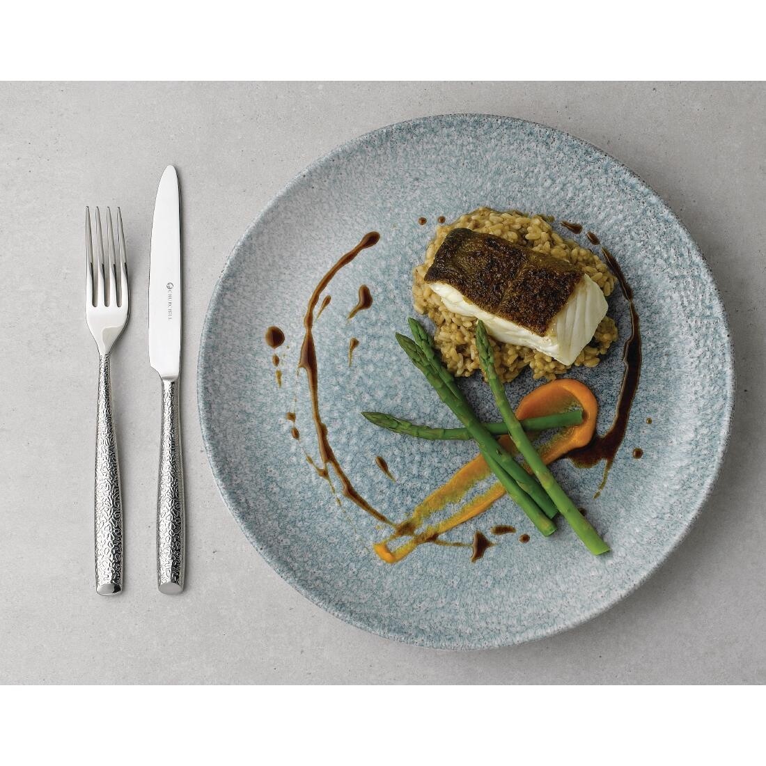 Churchill Studio Prints Raku Round Coupe Bowl Topaz Blue 248mm