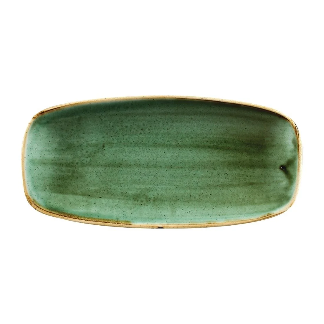 Churchill Stonecast No. 4 Oblong Chefs Plates Samphire Green 269 x 127mm (12 Pack) - Image 1