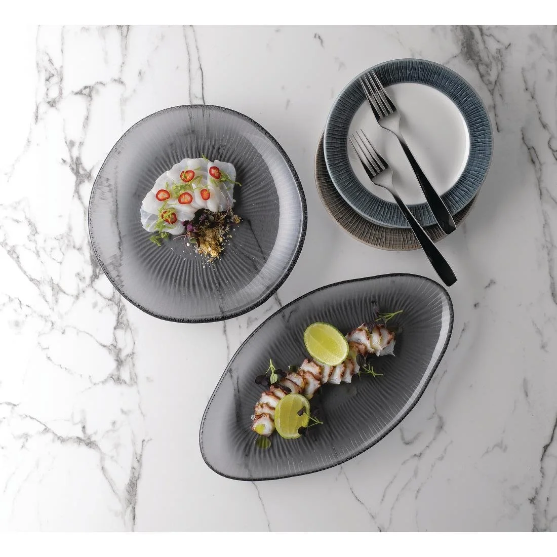 Churchill Bamboo Organic Oval Glasses Platter Dusk 295 x 162mm (6 Pack) - Image 4