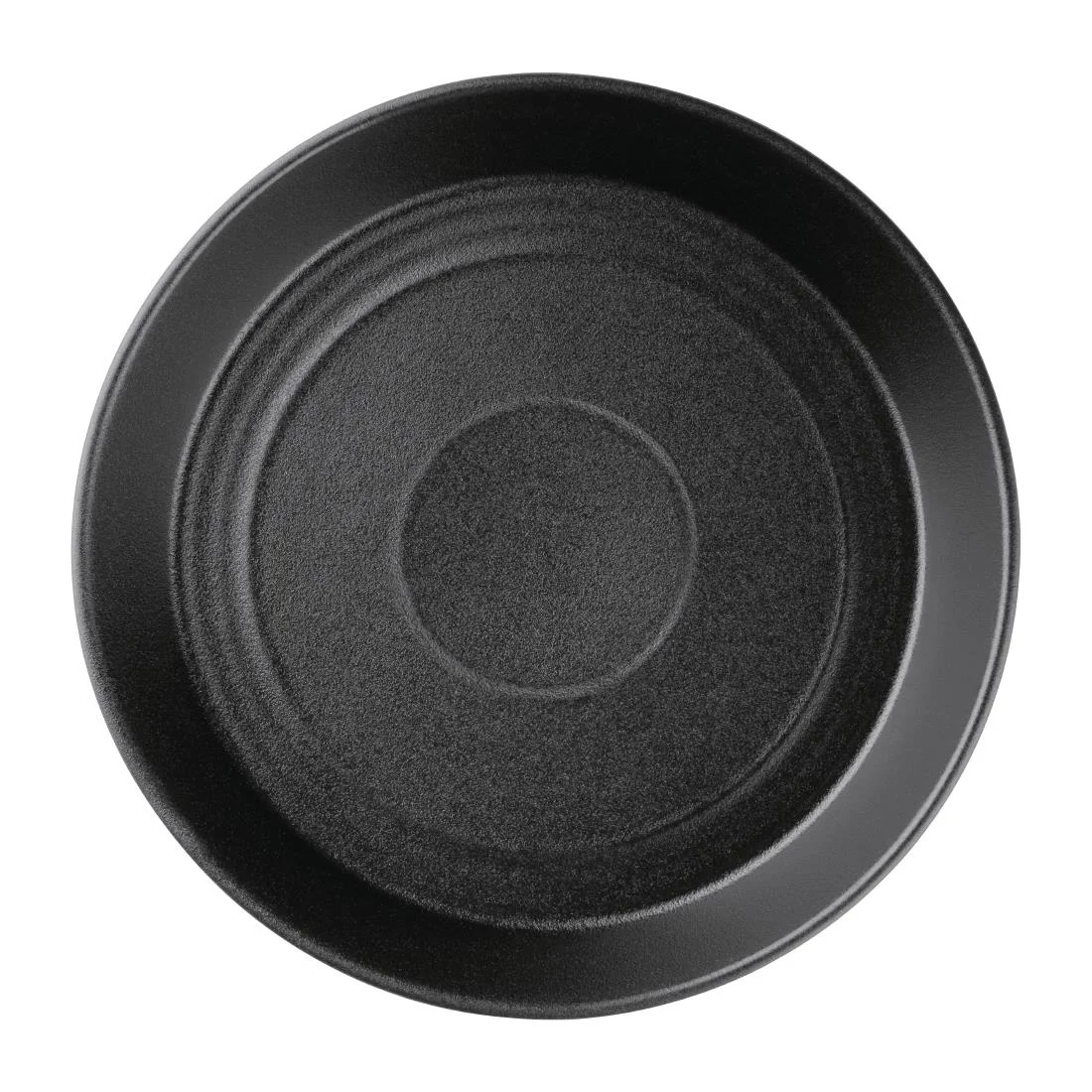 Olympia Cavolo Flat Round Bowls Textured Black 220mm (4 Pack) - Image 5