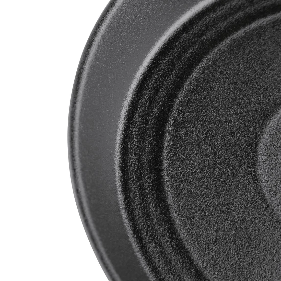 Olympia Cavolo Flat Round Bowls Textured Black 220mm (4 Pack) - Image 6