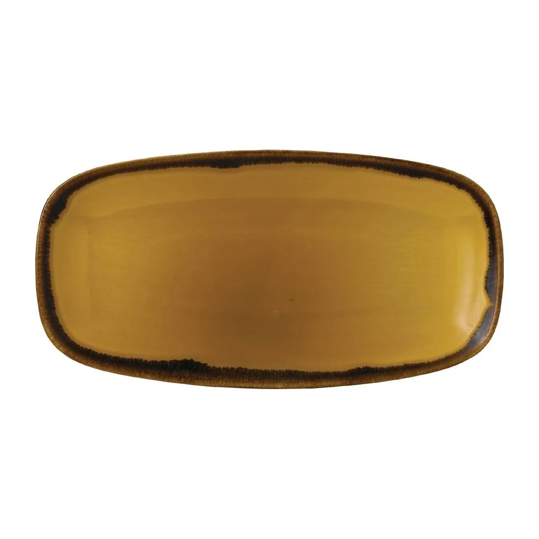 Dudson Harvest Chefs' Oblong Plates Mustard 298x153mm (12 Pack) - Image 1