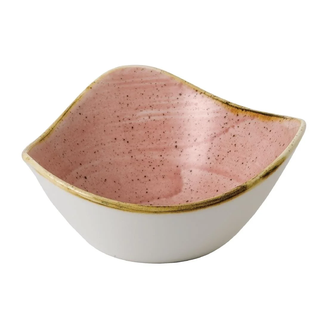 Churchill Stonecast Triangle Bowls Petal Pink 9oz (12 Pack) - Image 1