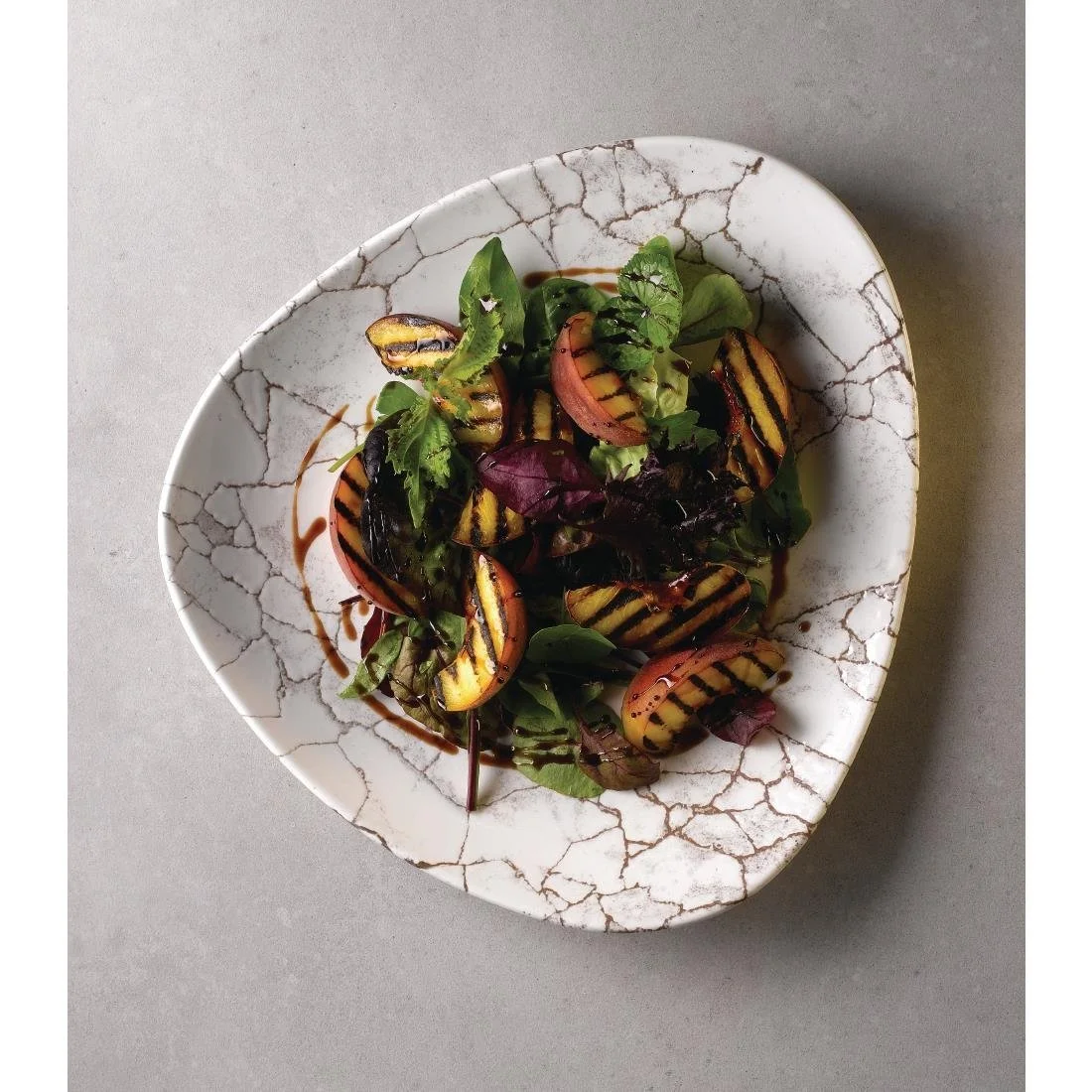 Churchill Studio Prints Kintsugi Agate Grey Lotus Plates 254mm (12 Pack) - Image 5