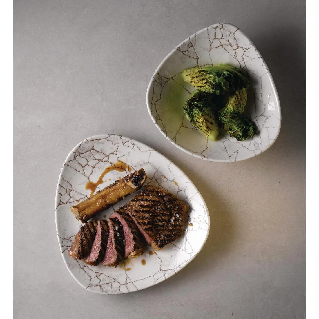 Churchill Studio Prints Kintsugi Agate Grey Lotus Bowls 228mm (12 Pack) - Image 3