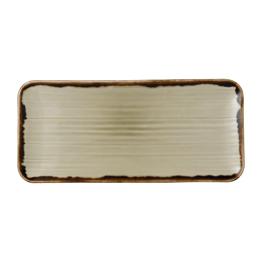 Dudson Harvest Organic Coupe Rectangle Platters Linen 346x156mm (6 Pack) - Image 1