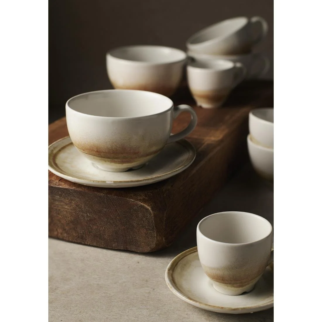 Dudson Makers Finca Sandstone Cappuccino Saucer 159mm (12 Pack) - Image 3