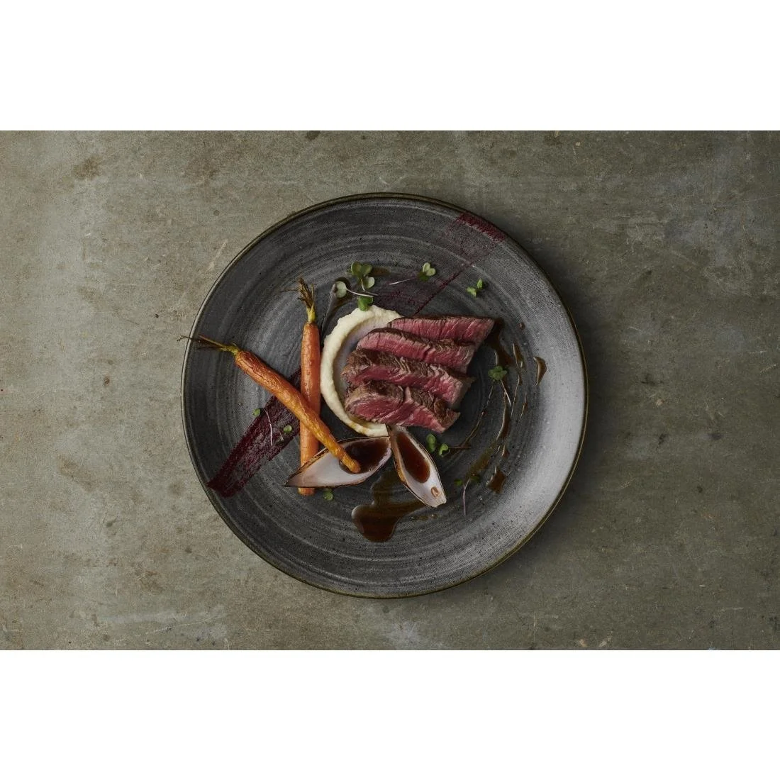 Churchill Stonecast Raw Evolve Coupe Plates Black 219mm (12 Pack) - Image 2